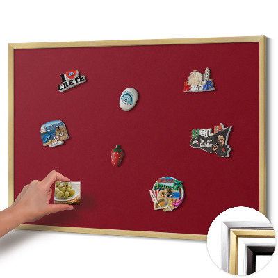 Pizarra magnética con marco dorado Color burdeos