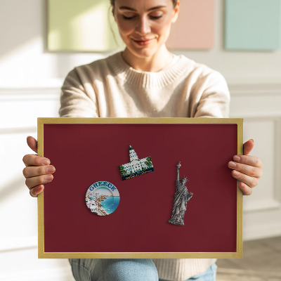 Pizarra magnética con marco dorado Color burdeos