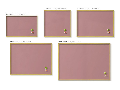 Pizarra magnética con marco dorado Color rosa pastel