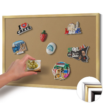 Pizarra magnética con marco dorado Color amarillo oscuro