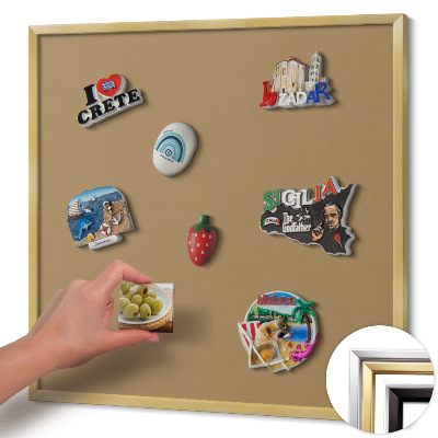 Pizarra magnética con marco dorado Color amarillo oscuro