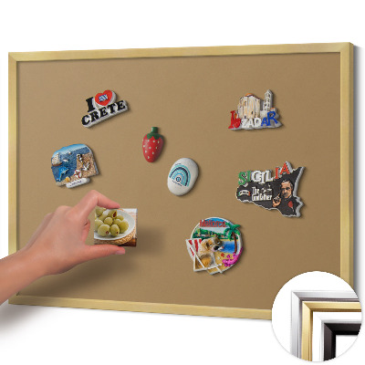 Pizarra magnética con marco dorado Color amarillo oscuro