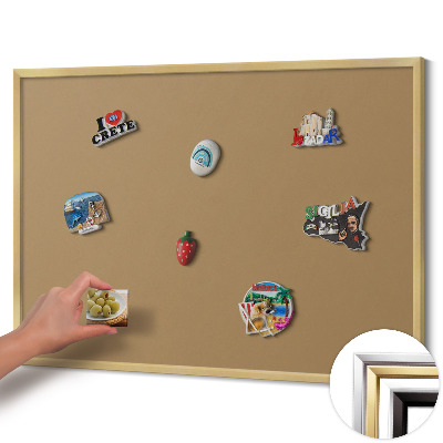 Pizarra magnética con marco dorado Color amarillo oscuro