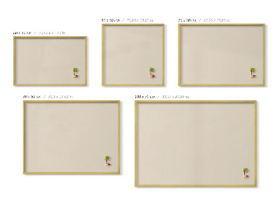 Pizarra magnética con marco dorado Color beige claro