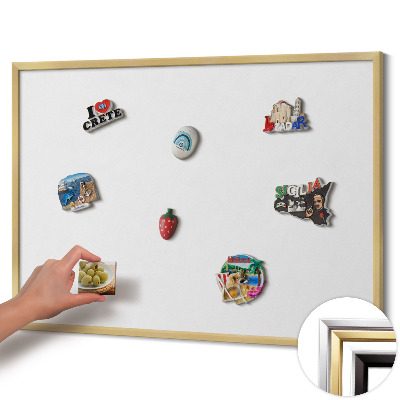 Pizarra magnética con marco dorado Color blanco