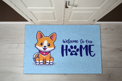 Alfombra para recibidor Welcome to our home Perro