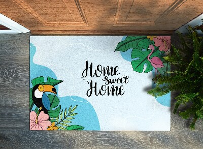 Alfombra para recibidor Home sweet home Tucan y Flamingo