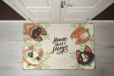 Alfombra para recibidor Home sweet home Cats de cuento de hadas