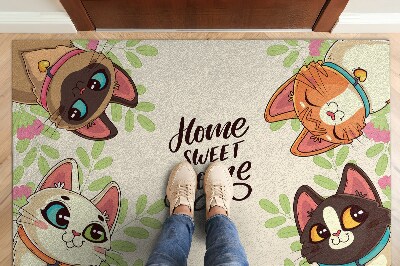 Alfombra para recibidor Home sweet home Cats de cuento de hadas