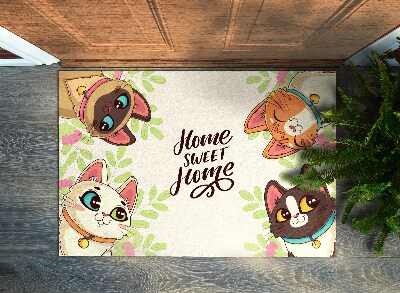 Alfombra para recibidor Home sweet home Cats de cuento de hadas