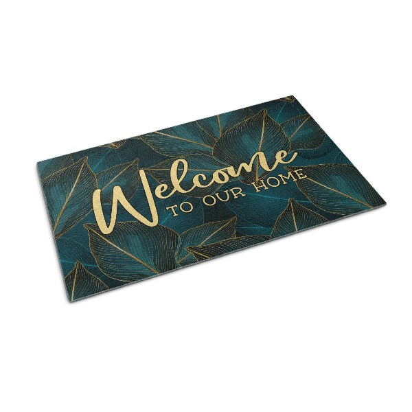 Alfombra para recibidor Welcome to our home Motivo oscuro