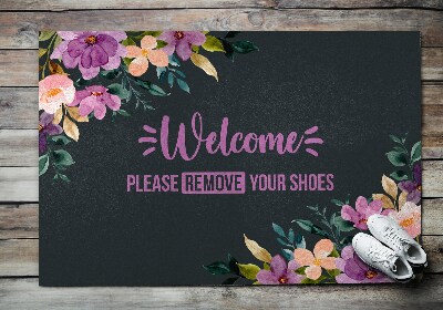 Alfombra entrada Welcome Please remove your shoes