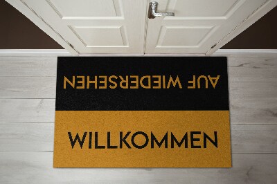 Alfombra entrada Willkommen Auf wiedersehen