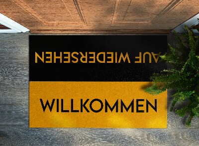 Alfombra entrada Willkommen Auf wiedersehen