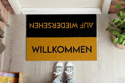 Alfombra entrada Willkommen Auf wiedersehen