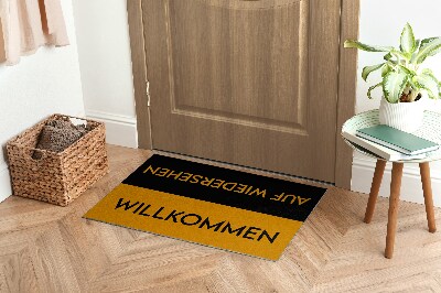 Alfombra entrada Willkommen Auf wiedersehen