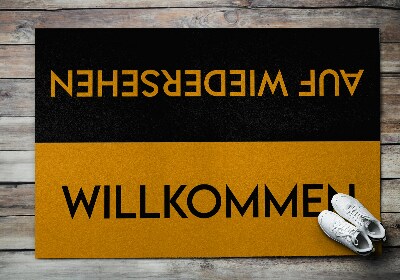 Alfombra entrada Willkommen Auf wiedersehen