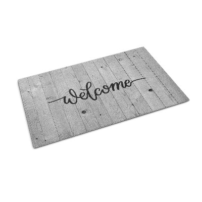 Alfombra entrada Welcome tableros grises