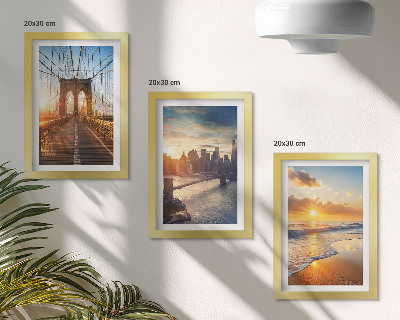 Tríptico enmarcado Puentes y atardeceres en el paisaje urbano