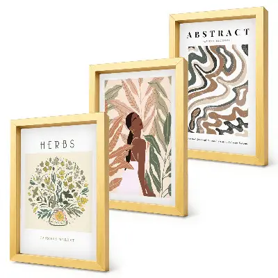 Juego de 3 cuadros decorativos con diseño minimalista en tonos pastel de estética bohemia