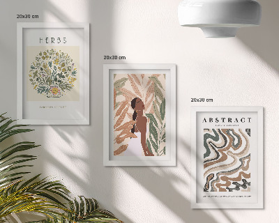 Juego de 3 cuadros decorativos Pósteres minimalistas en tonos pastel con estética bohemia.