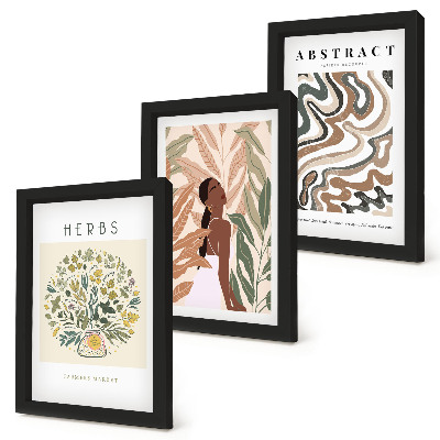 Juego de 3 cuadros decorativos Pósteres minimalistas en tonos pastel con estética bohemia.