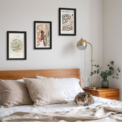 Juego de 3 cuadros decorativos Pósteres minimalistas en tonos pastel con estética bohemia.