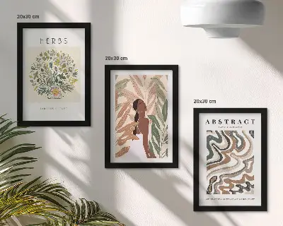 Juego de 3 cuadros decorativos con diseño minimalista en tonos pastel de estética bohemia