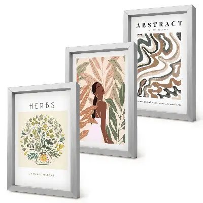Juego de 3 cuadros decorativos con diseño minimalista en tonos pastel de estética bohemia