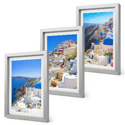 Juego de 3 cuadros decorativos con vistas de la arquitectura paisajística de la ciudad de Oia en Santorini, Grecia