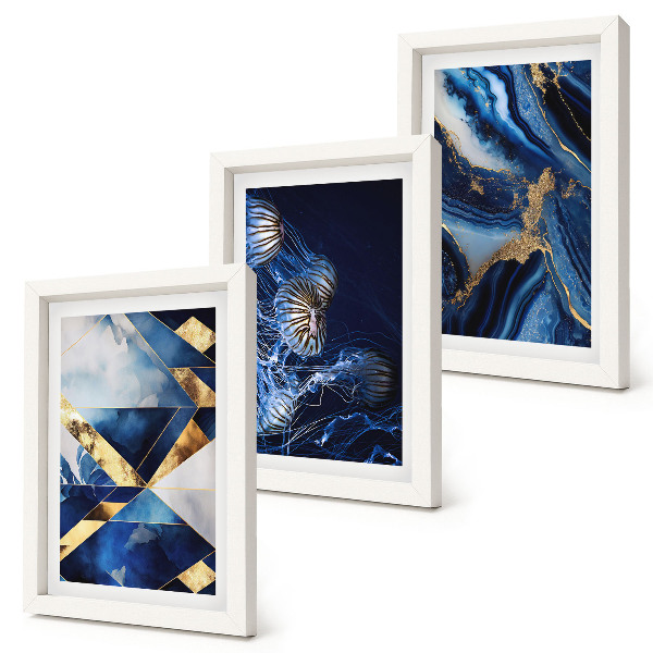 Tríptico enmarcado Diseños abstractos elegantes con detalles
