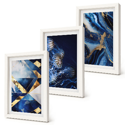 Tríptico enmarcado Diseños abstractos elegantes con detalles