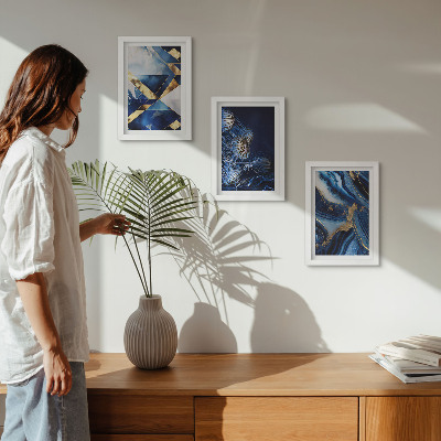 Tríptico enmarcado Diseños abstractos elegantes con detalles