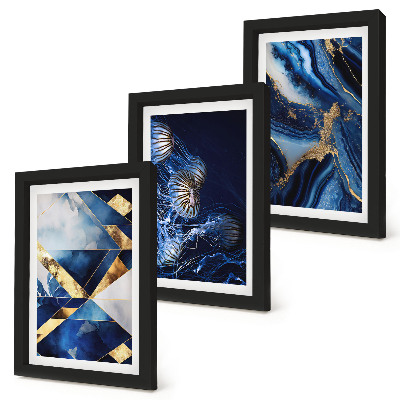 Tríptico enmarcado Diseños abstractos elegantes con detalles