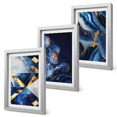 Tríptico enmarcado Diseños abstractos elegantes con detalles