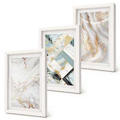Juego de 3 cuadros decorativos Elegantes y modernos diseños abstractos de mármol