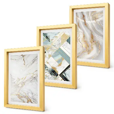 Juego de 3 cuadros decorativos con elegantes y modernos diseños abstractos de mármol
