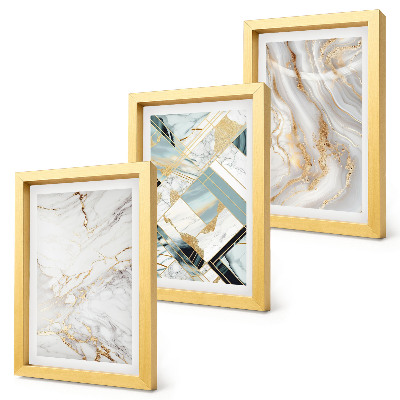 Juego de 3 cuadros decorativos Elegantes y modernos diseños abstractos de mármol