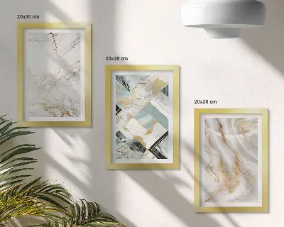 Juego de 3 cuadros decorativos con elegantes y modernos diseños abstractos de mármol