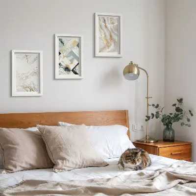 Juego de 3 cuadros decorativos con elegantes y modernos diseños abstractos de mármol