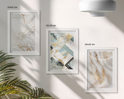 Juego de 3 cuadros decorativos Elegantes y modernos diseños abstractos de mármol