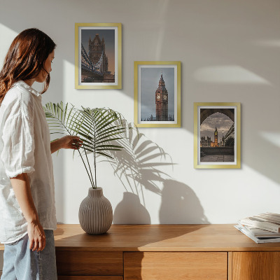 Juego de 3 cuadros decorativos Vistas de Londres con el puente y el Big Ben.
