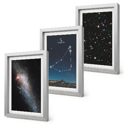 Tríptico enmarcado Galaxia y estrellas de la constelación de Capricornio