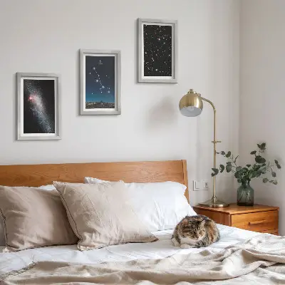 Juego de 3 cuadros decorativos de paisajes estelares cósmicos y la constelación de Tauro