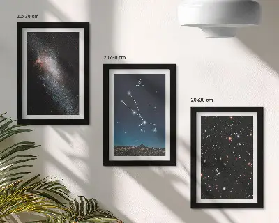 Juego de 3 cuadros decorativos de paisajes estelares cósmicos y la constelación de Tauro