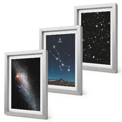 Juego de 3 cuadros decorativos de paisajes estelares cósmicos y la constelación de Tauro