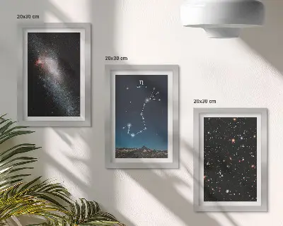 Juego de 3 cuadros decorativos con paisajes cósmicos de galaxias y la constelación de Escorpio