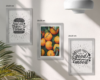 Tríptico enmarcado Motivos de cocina y naranjas jugosas