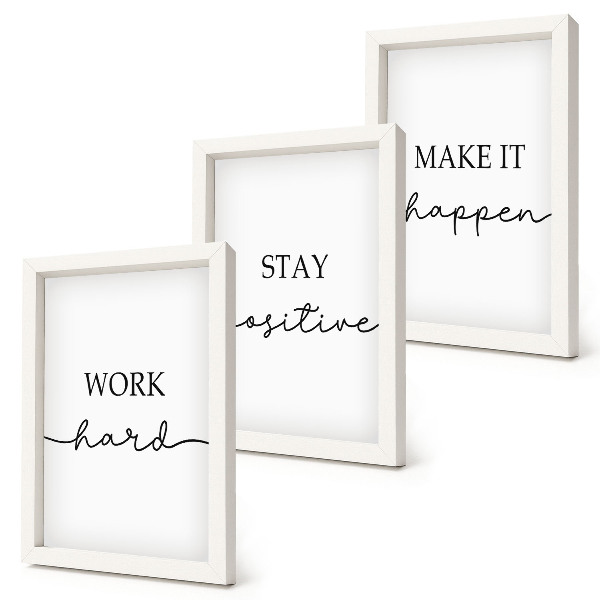 Juego de 3 cuadros decorativos Frases motivacionales minimalistas que inspiran