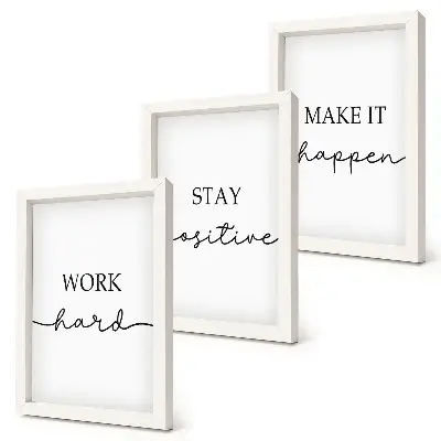 Juego de 3 cuadros decorativos con frases motivacionales minimalistas
